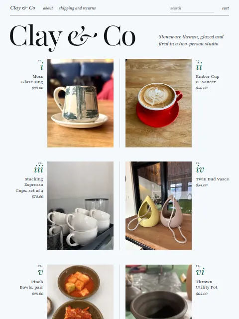 A store in the Rubric theme: Art-book catalogue: numbered plates, fine serif, your colour as rubric.